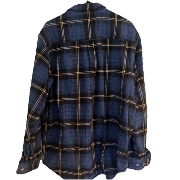 FIELD&STREAM Mens Blue Plaid Shirt Sz  XLTall Heavy 100% Cotton Flannel - Picture 3 of 7